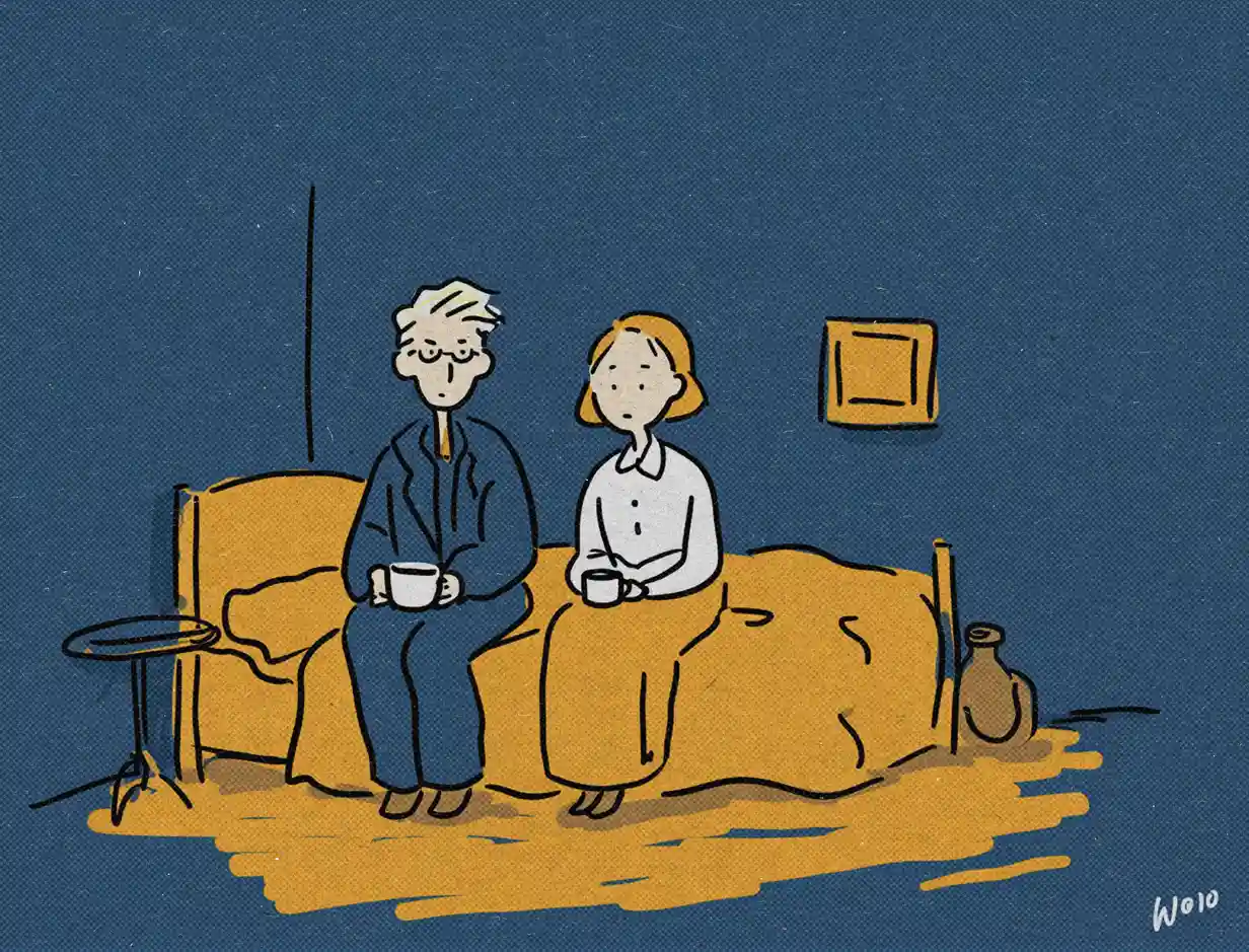 Comic-style breakroom scene for teams